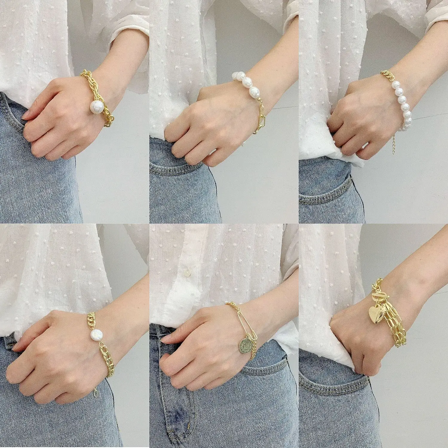 European and American hot selling retro fashion jewelry Bohemian ins style niche design baroque pearl women bracelet