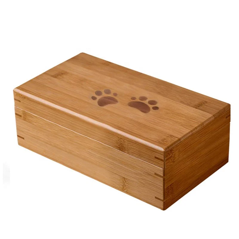 
Eco-friendly bamboo pet cremation cat dog urns Funeral Wooden Casket Pet Cremation Urns pets wooden box 