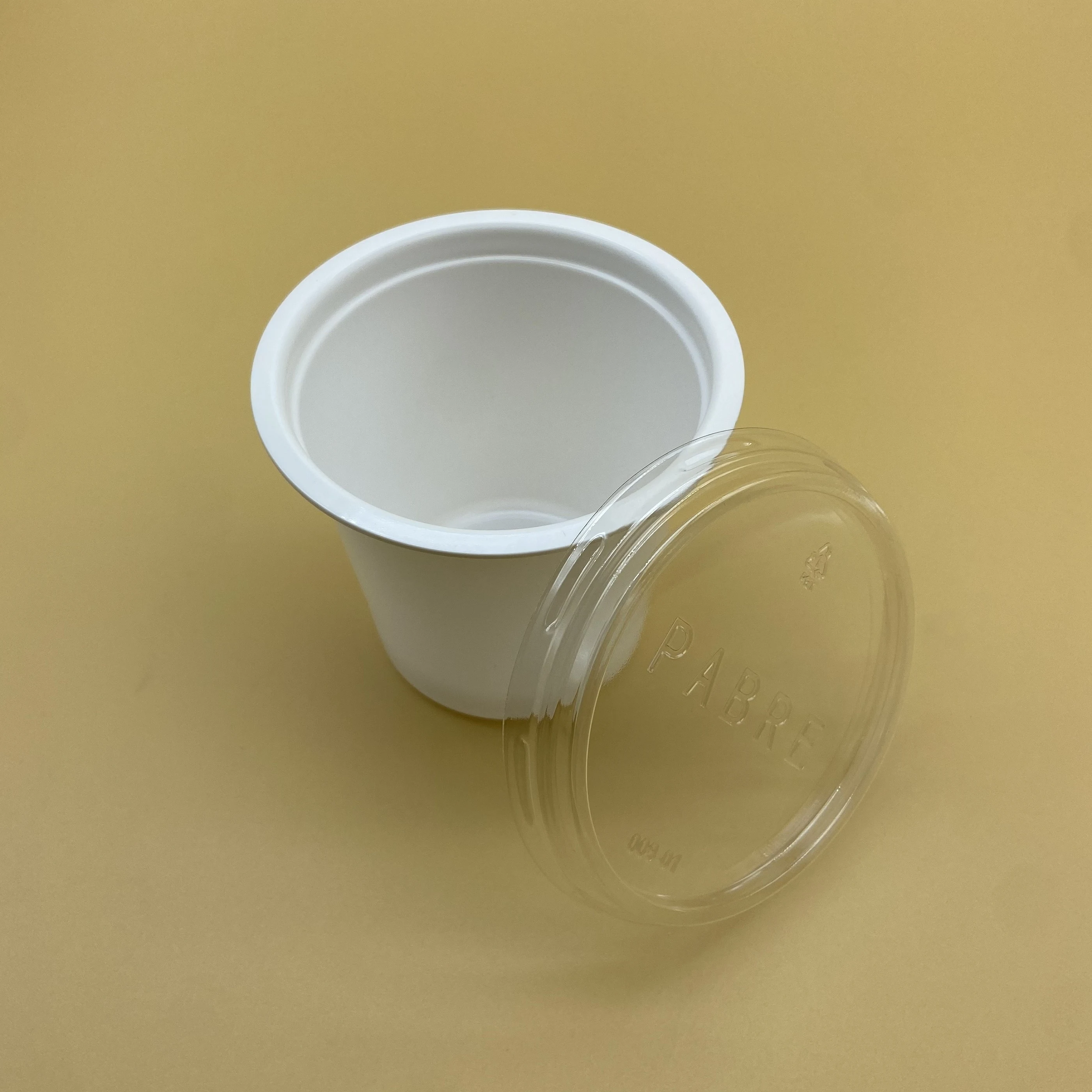Sulide Eco Friendly 280ml 10 oz Disposable PP Plastico Yogurt Plastics Packaging White Cup Custom Plastic with PET Lids