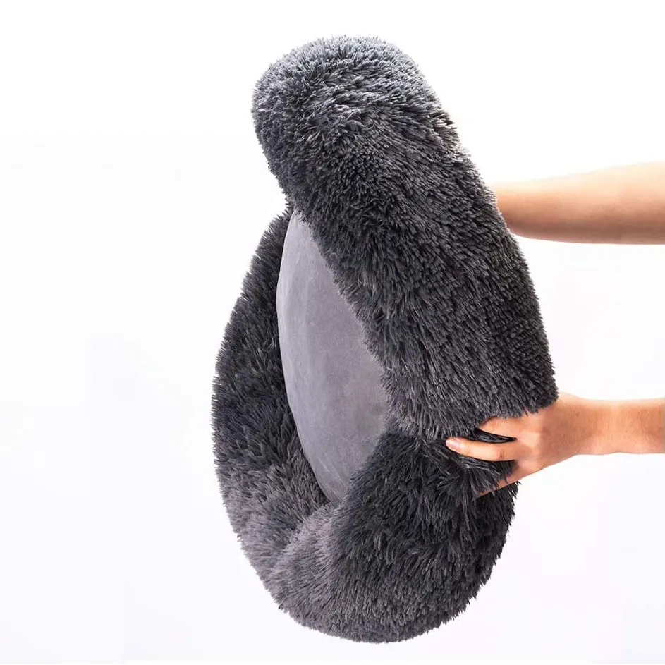 Washable Round Donut pet sofa large dog bed orthopedic memory foam plush dog bed pet bed