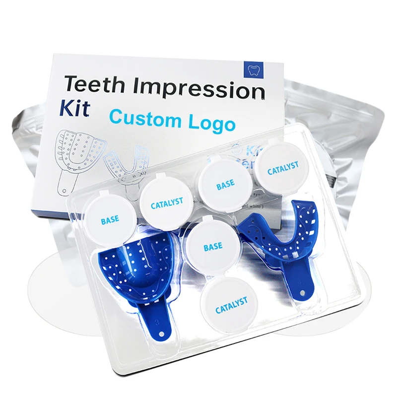 Dental Lab Disposable Veneer Snap On Grillz Mold Silicone Material Putty Trays Base Catalyst Dental Impression Kit Private Label