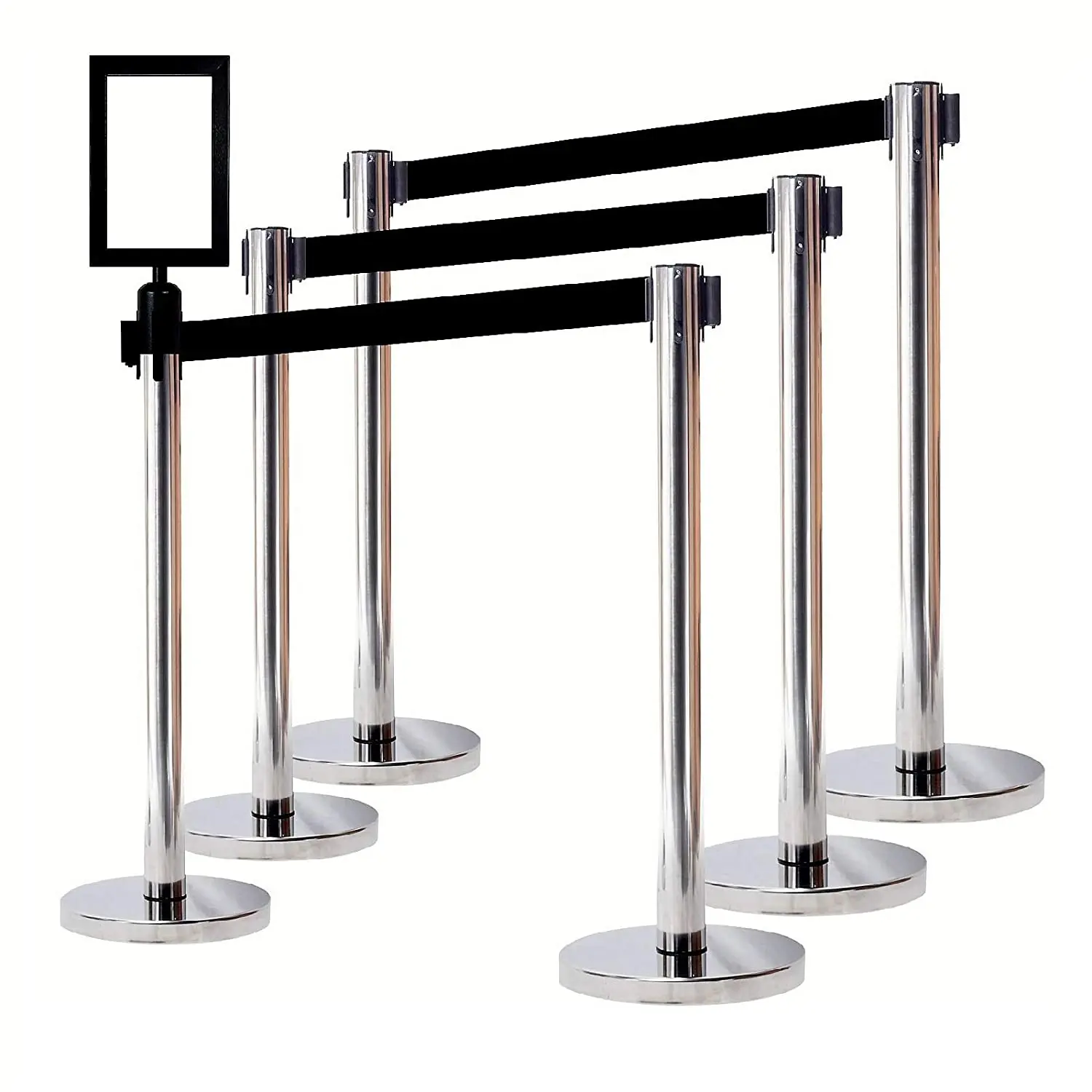 stainless steel Crowd control line belt barrier for airport checking