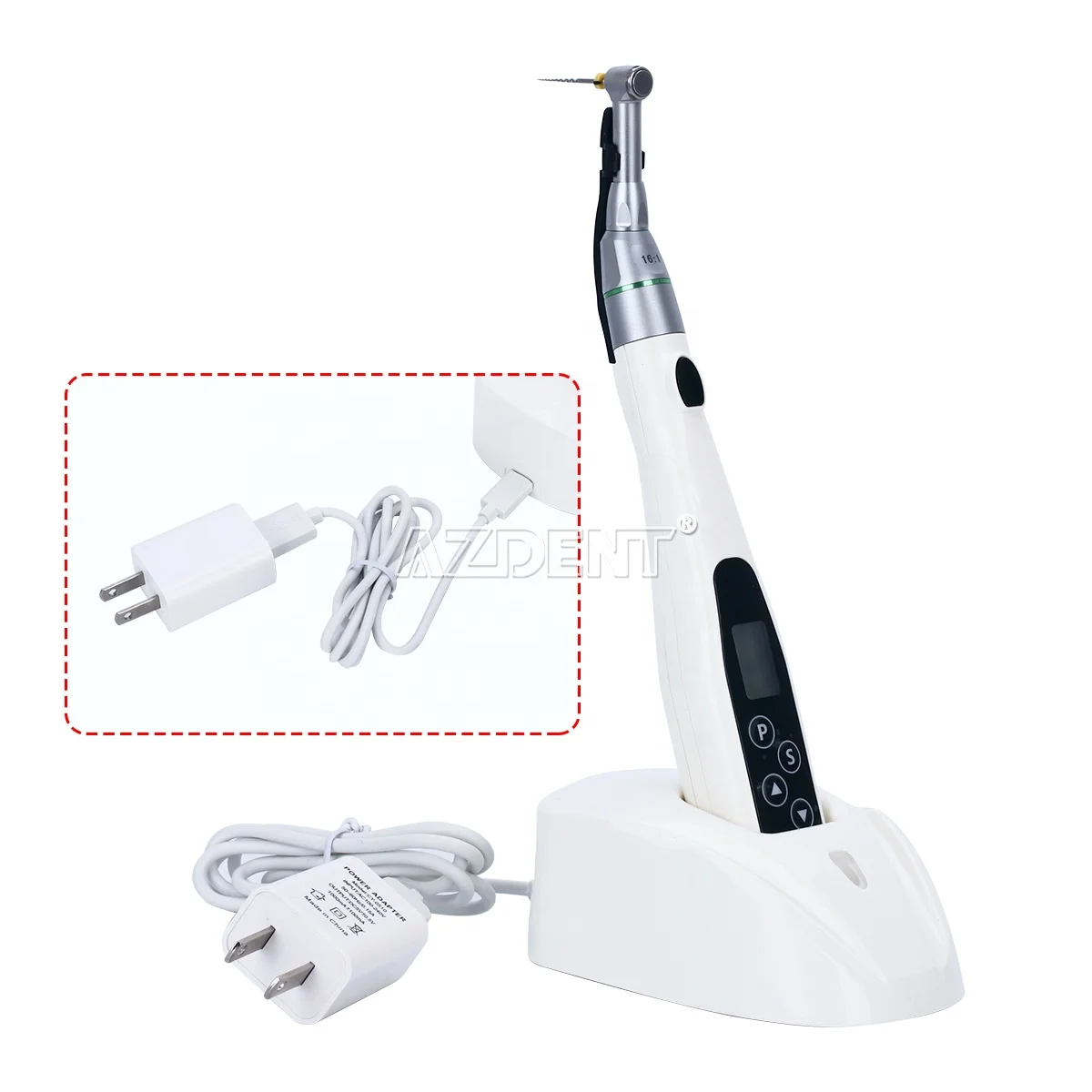 LED Wireless Mini 16:1 Reduction Contra Angle Endo Motor Treatment Root Canal Therapy Instrument