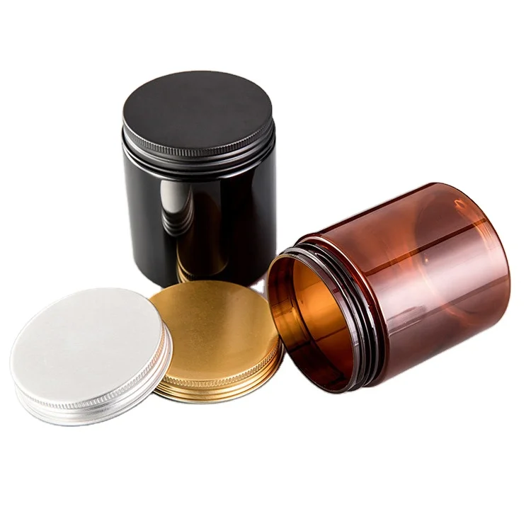 Empty Hair Product Container Sugarcane Cosmetic Plastic Amber PET Jar 500ml Skin Care Cream Packaging Jar For Shampoo Dye