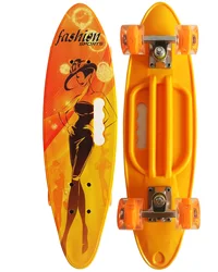 New design pp deck customize complete 24 inch mini plastic twist skateboard with 4 wheels