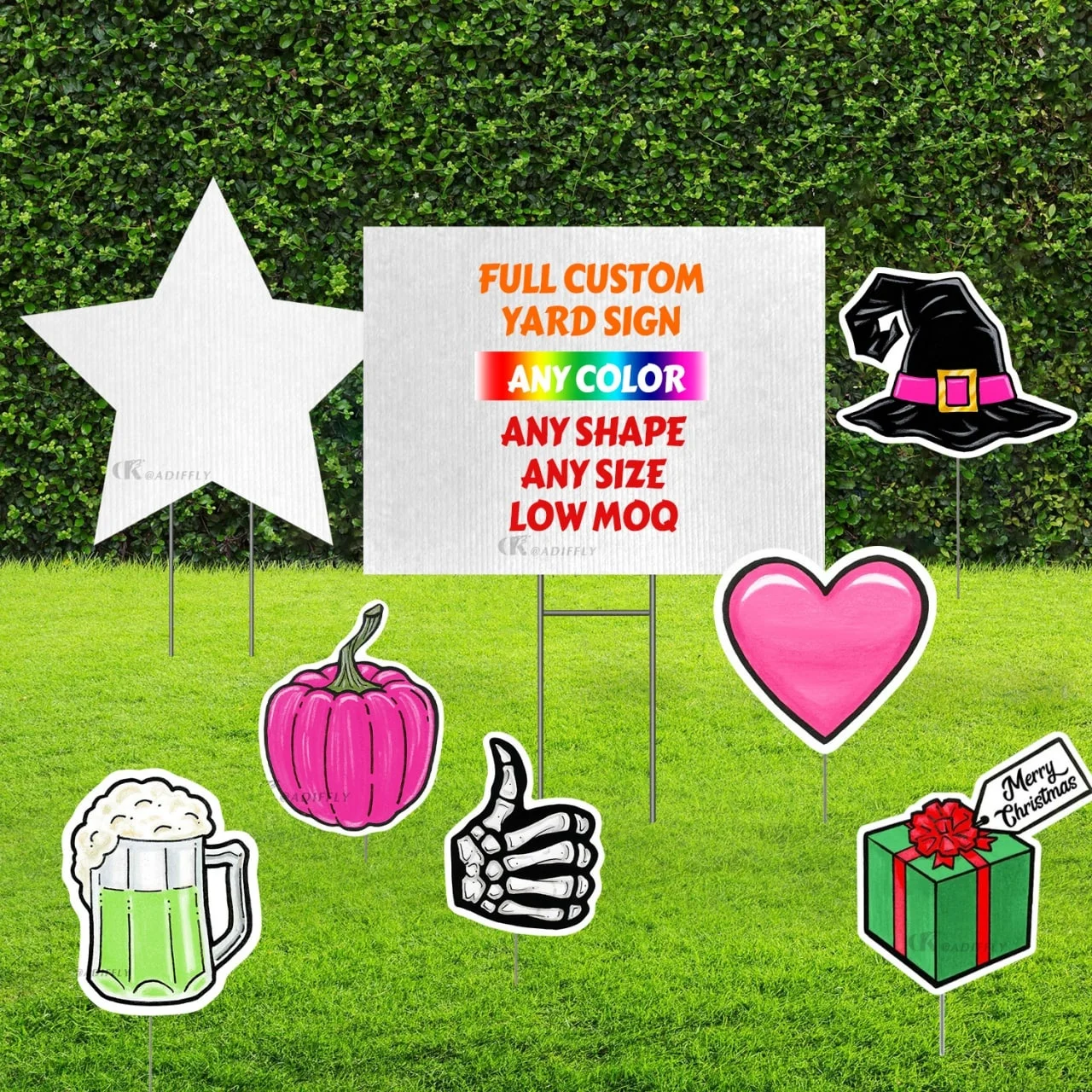 Wholesale Custom Outdoor Lawn Supplies Corrugated Plastics Lawn Yards Sign Garden Halloween Yard Sign Board Decoration With Stak