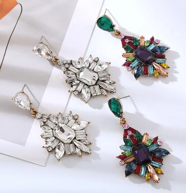 Fashion New Baroque Crystal Studded Beads Big Tassels Luxury Women Earring