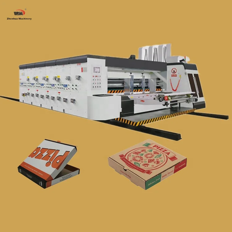 ZH YSF D 2 Colors Carton Box Making Flexo Printing Slotting Die Cutting Machine For Pizza Box (1600078538042)