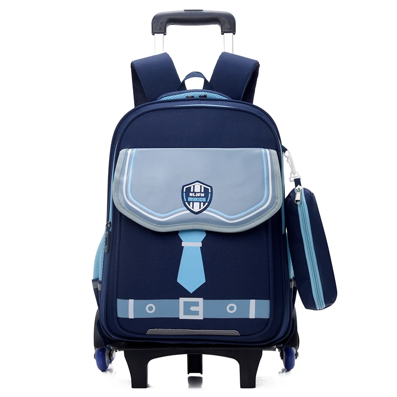 Trolley School Bag with Six Wheels Fashionable School Trolley Bag For Girls Boys Easy Climb Stairs School Bag With Trolley