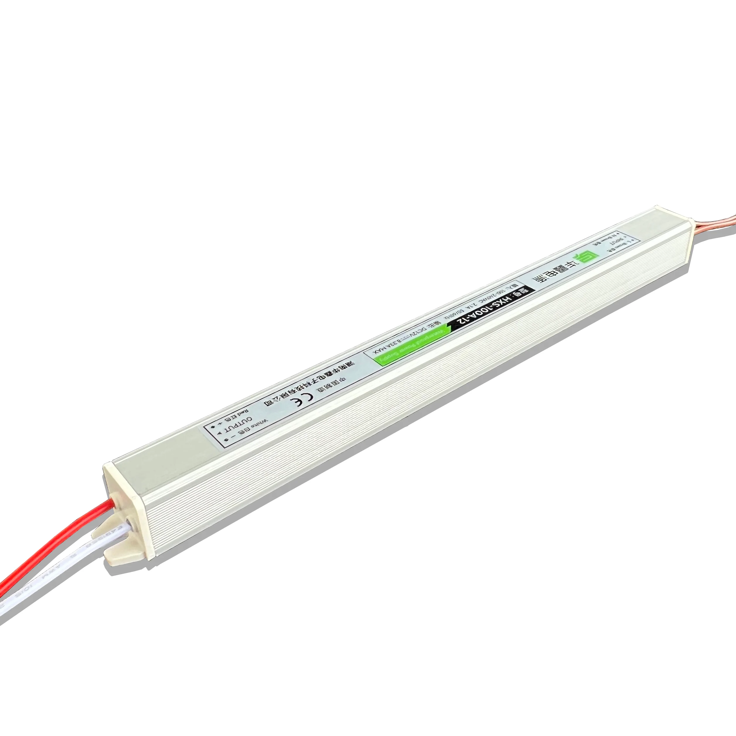 HXS-100A-12 IP67 Ultra slim LED Power Supply outdoor 100W 8.3A 12V ac to dc transformer for strip light waterproof driver
