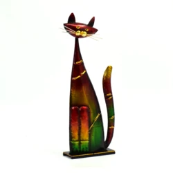 Wholesale Metal Iron Adorable Sitting Cat decor Kitchen decor Oil Painting Color Finish Sculpture