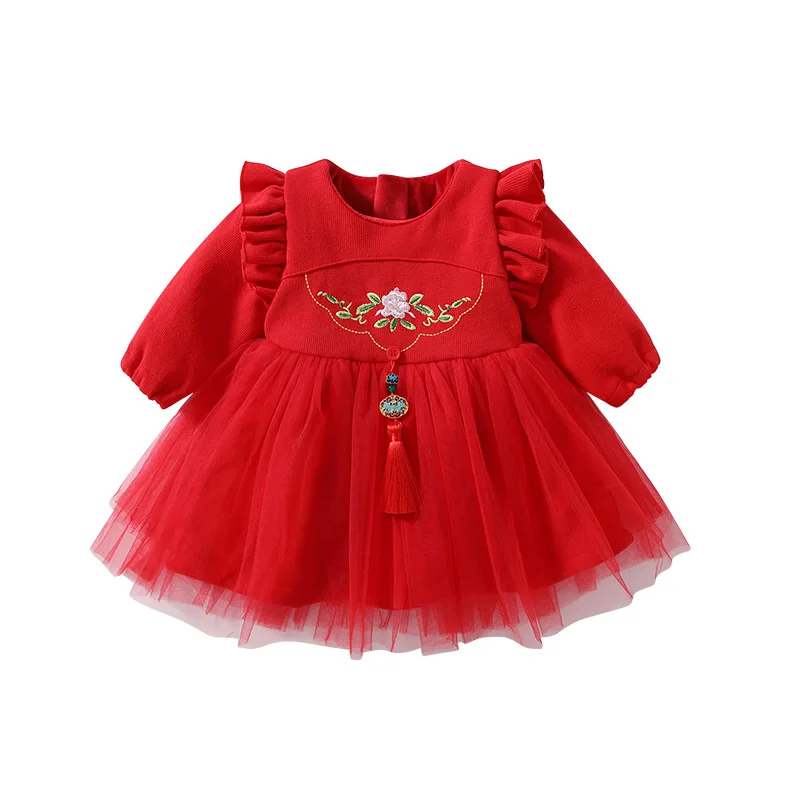 Детское кружевное платье с бахромой