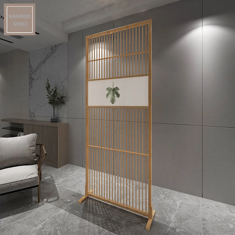 Natural color wood Folding screen wall mounted hanging room divider
