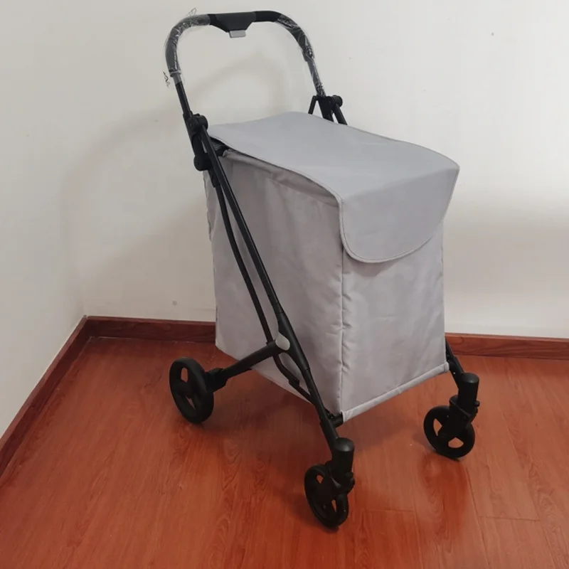 Luxury Large Capacity Easy Folding  Reusable Shopping Bag with Swivel Wheels