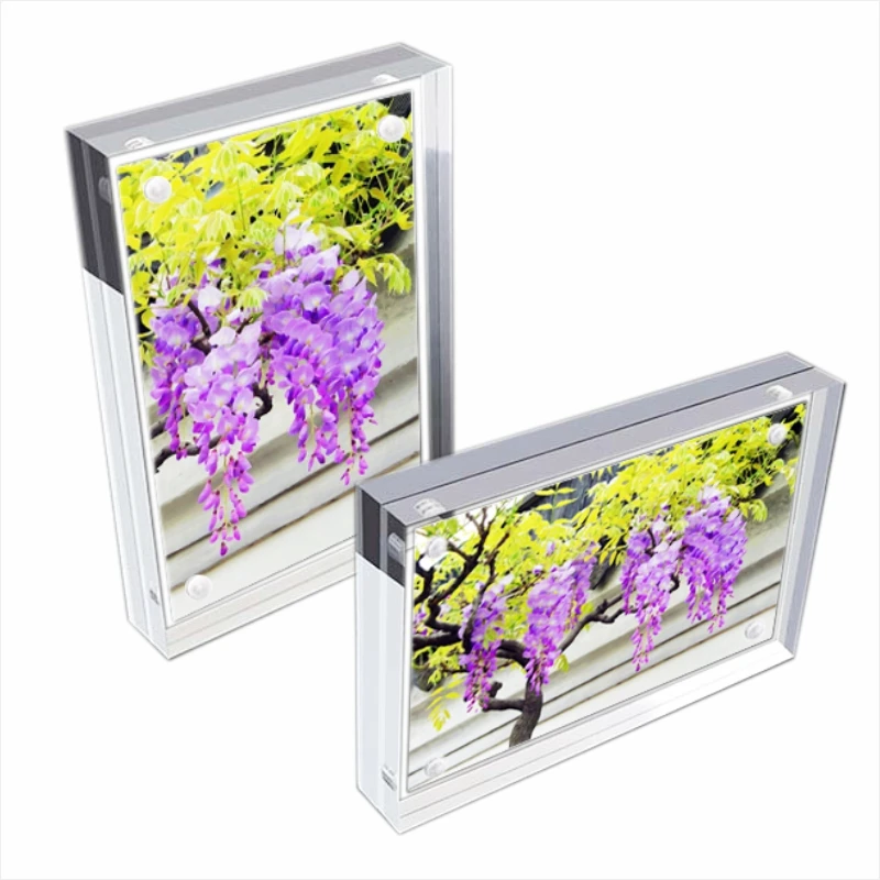 Wholesale Acrylic magnetic photo frame transparent magnetic picture frame for Home Decor Display Rack