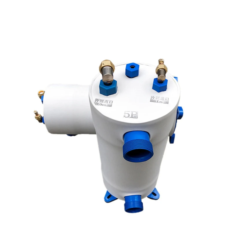 titanium coil heat exchanger spiral titanium tube pvc shell  heat exchanger for swimming pool heat pump aquarium chiller