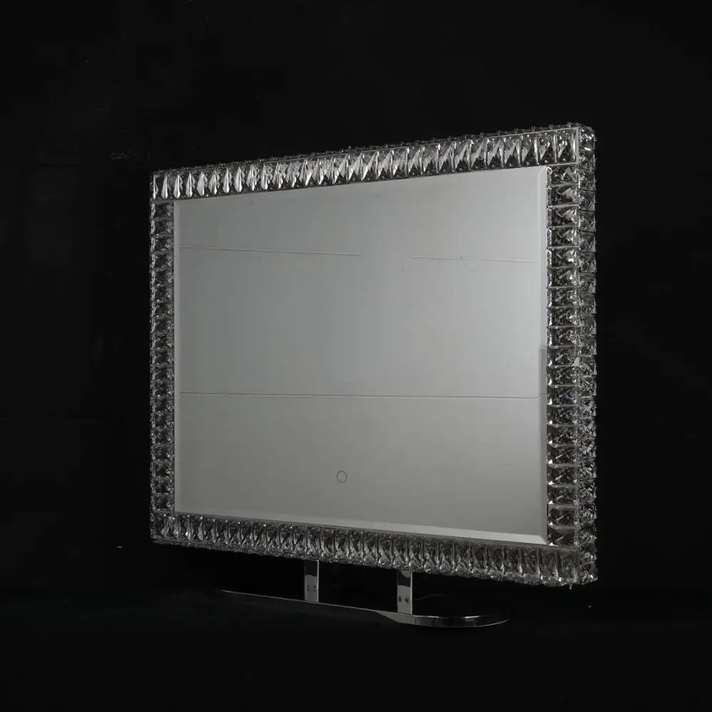 Rectangle Shape Wall Mounted Crystal Vanity Mirror for Home Deco & Make-up