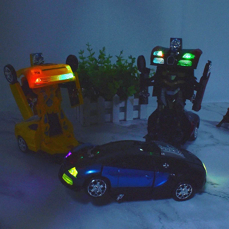 Электрическая универсальная игрушечная машинка, многофункциональные игрушки с подсветкой и музыкой, автоматическая деформация, подарок для детей на день рождения