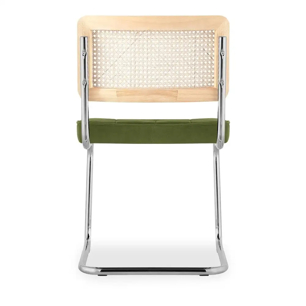 Mid Century Modern Dining Set Retro Timeless Marcel Breuer Designed  With Gold Cantilever Legs Natural Cesca Chairs