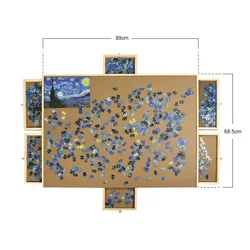 Practical High Quality Education Toys Wooden Children Toys 6 Drawers Jigsaw Wooden Puzzle Table Pine Wood Educational Toy