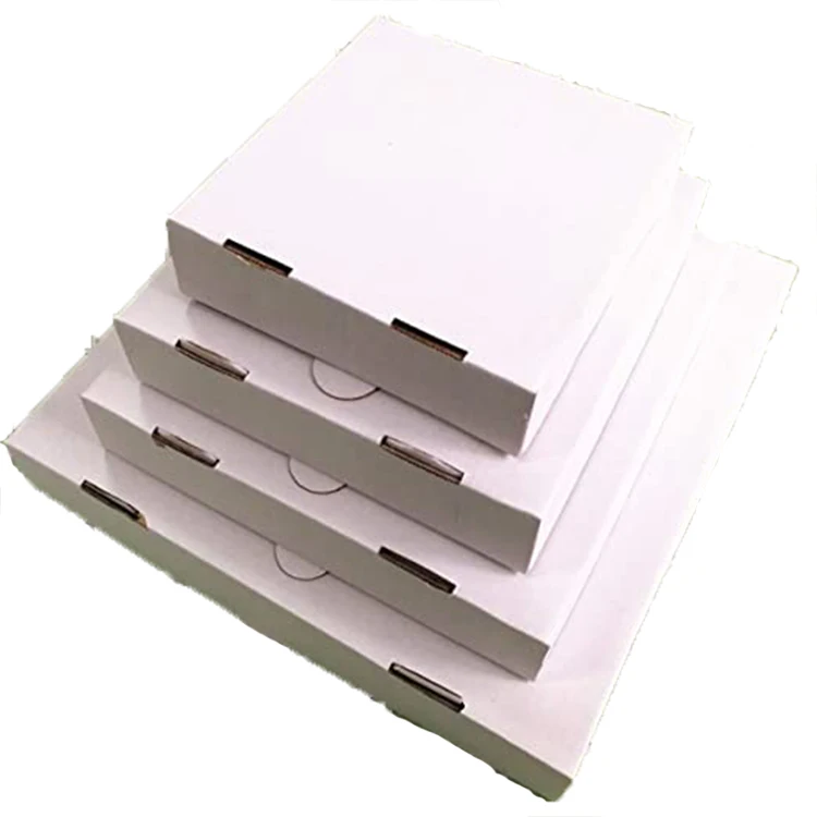 China manufacturer white pizza package carton supplier custom design printed corrugated paper box for cake and pizza