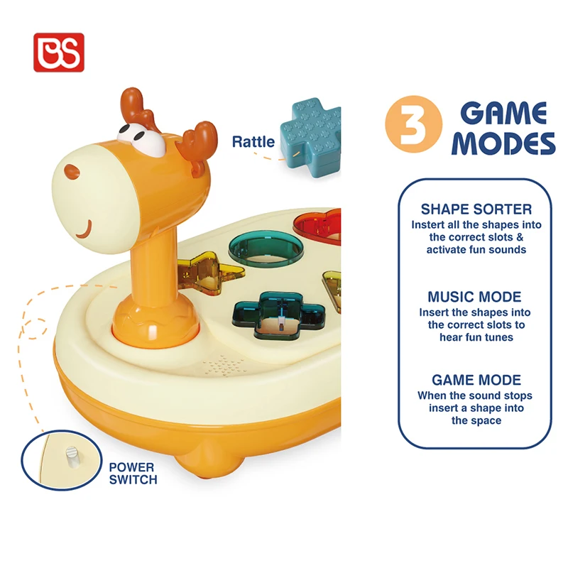 BS Cartoon Giraffe Music Toy Baby Geometrical Shape Piano Toys Shape Recognition Game High Quality Toys