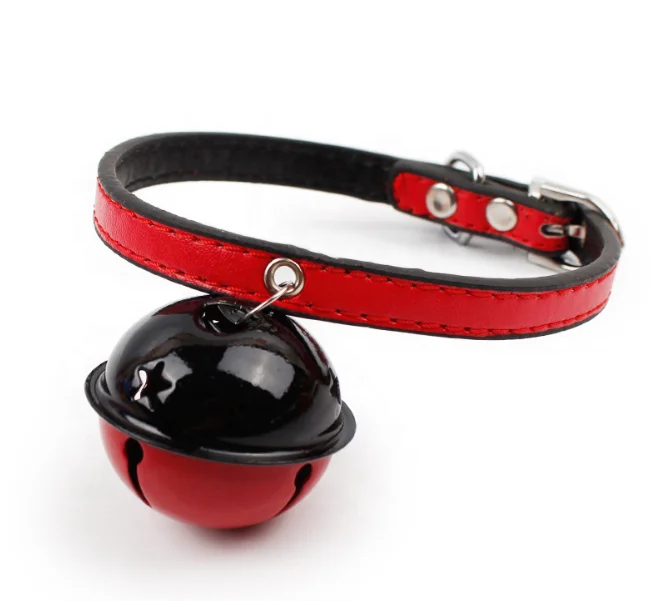 
Manufacturer customized colorful PU leather pet collar with bell 
