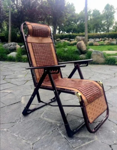 Hot sale high quality bamboo chaise longue summer household folding chaise longue office portable chaise longue