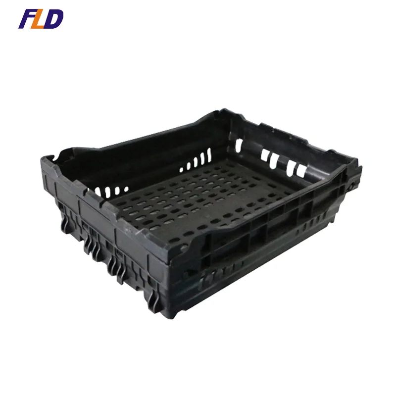 Ventilated Nestable Plastic Crate Storage Stackable Nestable Produce Crate