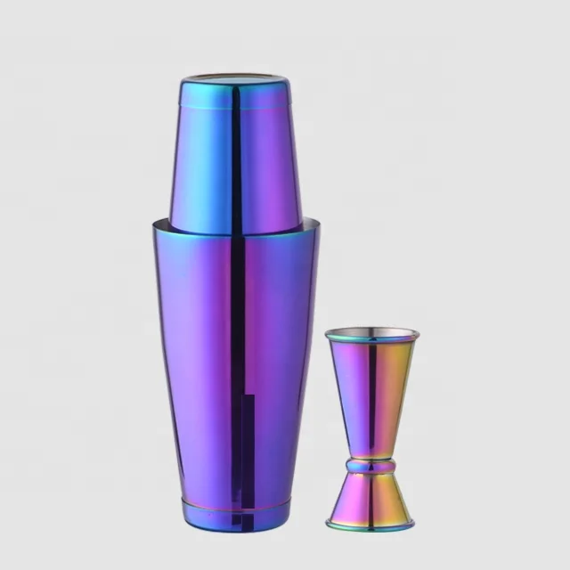 
Factory Direct 800ml boston stainless steel barware copper bar set 