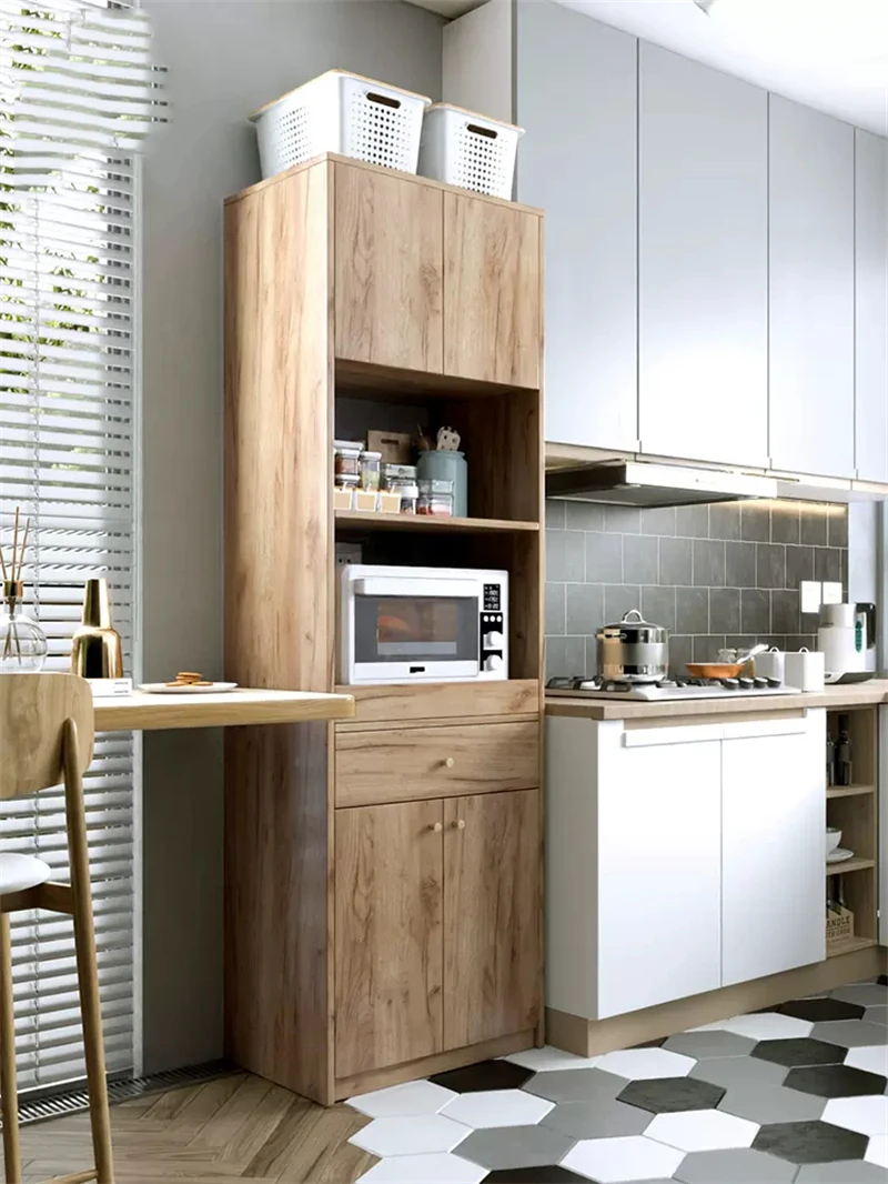 Kitchen Cabinet Auxiliary Buffet with 3Door Cabinet Adjustable Shelf Drawers and Shelves