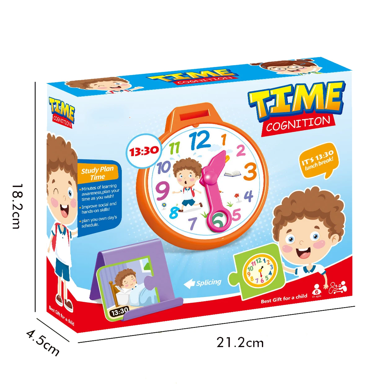 Plastic new arrival interactive clock learning board game children calendar time educational cognitive matching toys