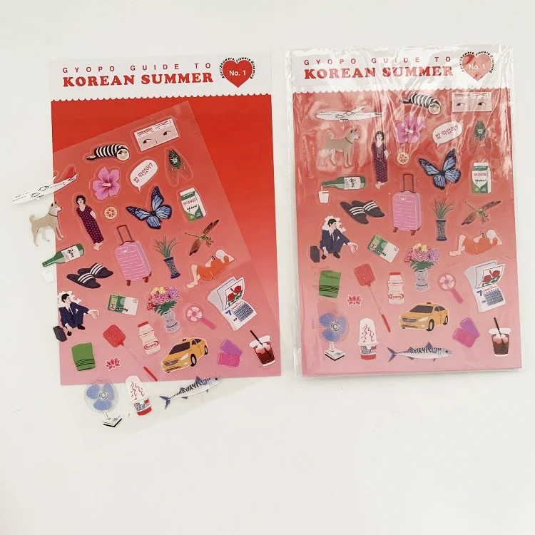 Custom White PVC  Holographic Sequin Sticker Sheets Paper with Clear Transparent Release Backing