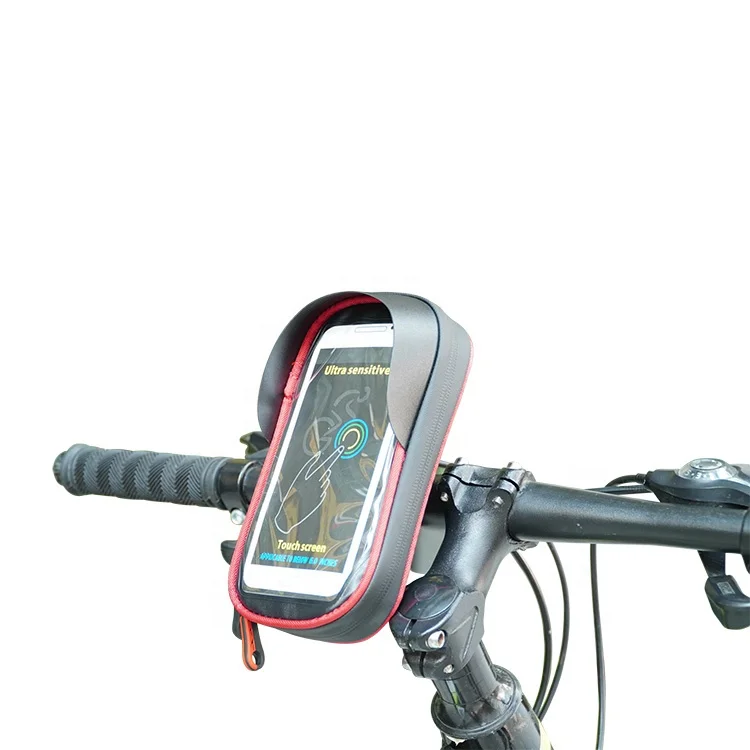 Dust-Proof Waterproof Case Holder for Outdoor Riding Mobile Phone 360 Rotation Touch Screen Bike Bag with Headphone Hole