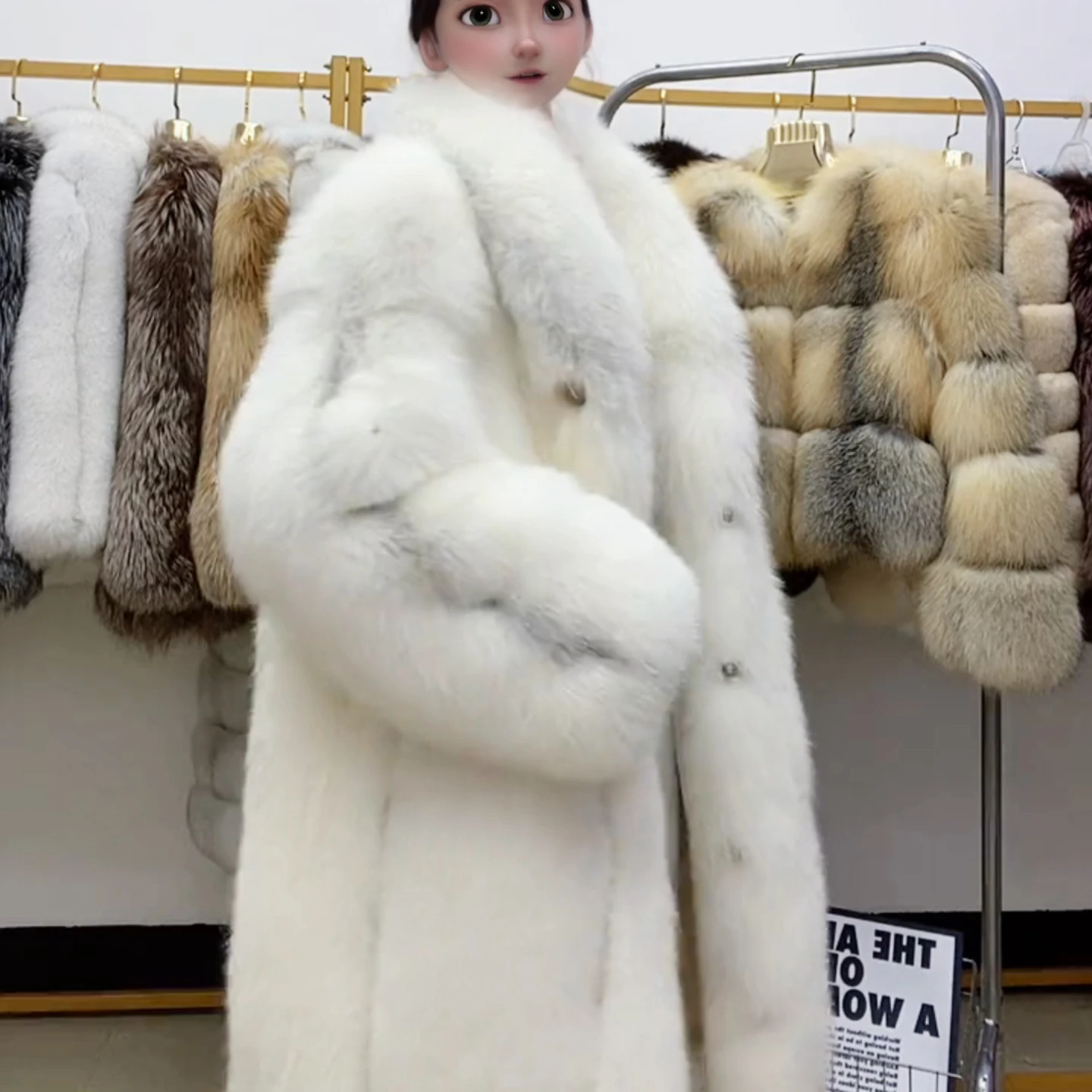 NAFA Customized 2024 Timeless Style Premium Loose Velvet Real Fox Fur Coat for Cold Weather