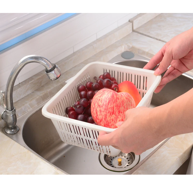 kitchen vegetable  fruit wash  plastic pp rectangular sieve square plastic sieve