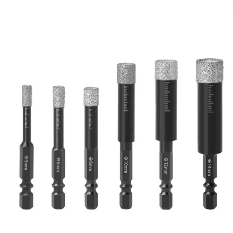 7 шт алмазное сверло набор Hex5mm-16mm Вакуумные Паяные алмазные сверлильные сегменты для коронок сверла кольцевая пила отверстия резак фарфора мрамор