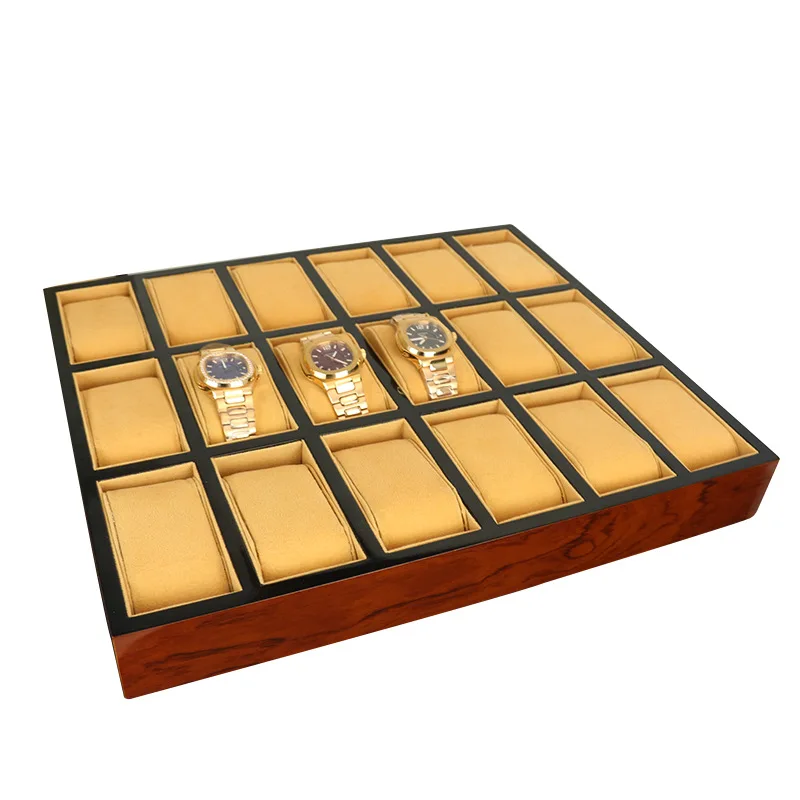 Household use 18 lattice watch wooden tray spray wood display storage plate jewelry storage
