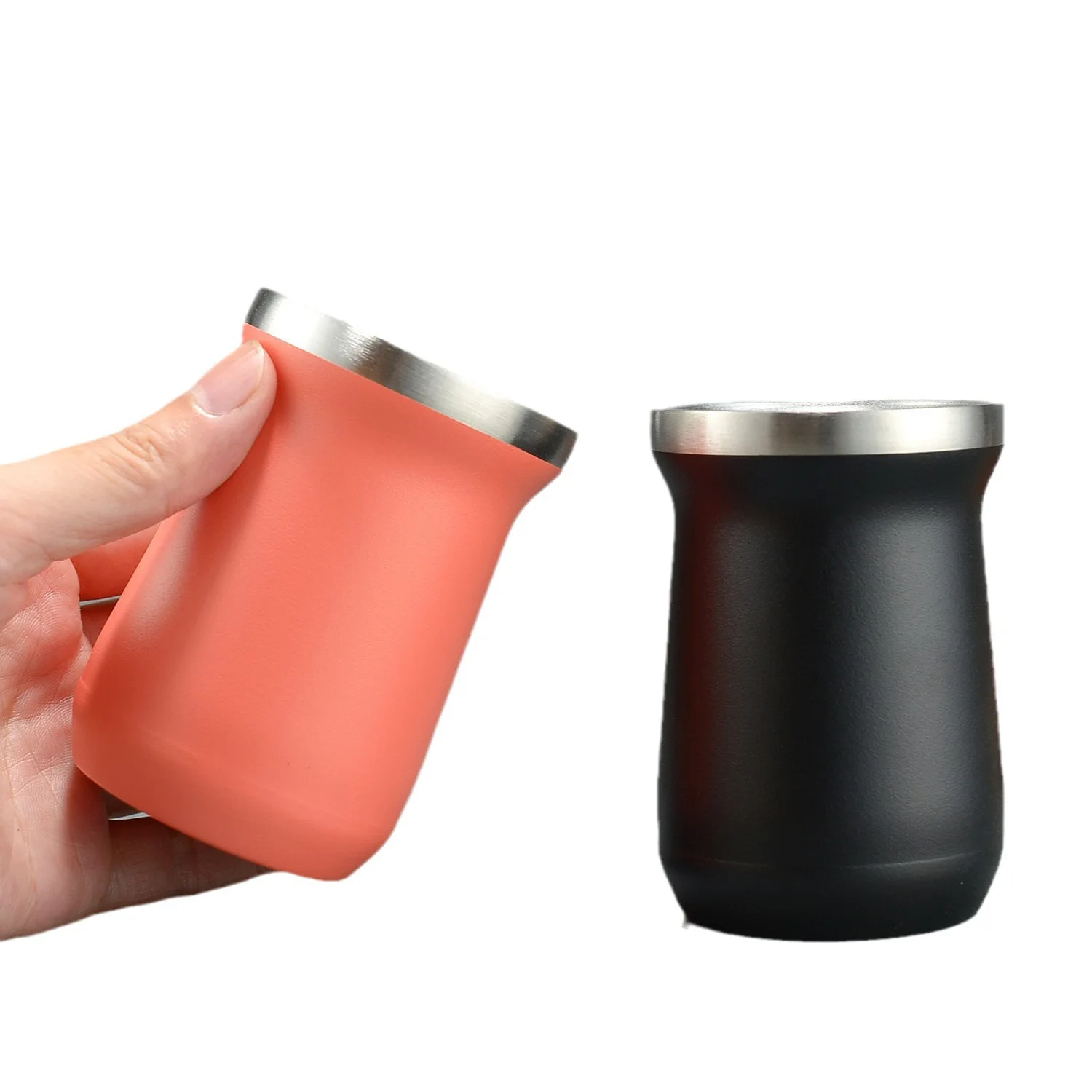 stainless  steel 240ml yerba cups matte tea straw double wall vacuum insulated 8oz thermos set wholesale custom color logo mug