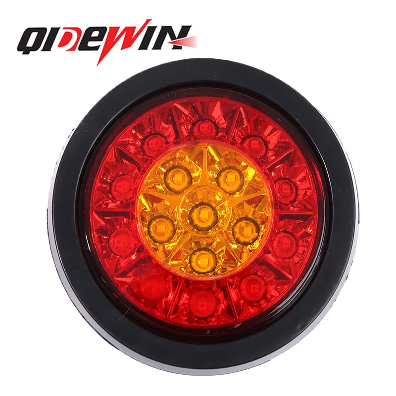Truck Trailer tail brake stop signal light lamp 16leds led warning turn tail light lamp 24v dual color red yellow white