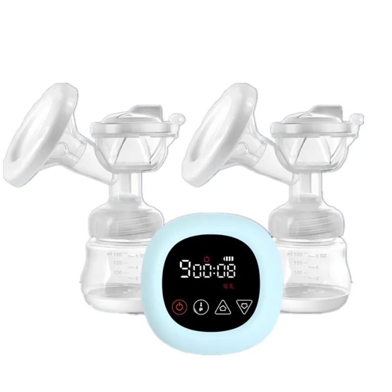 Silicone Double Breast Pump Baby Milk LCD Screen Electric Breast Pump With 9 Levels Sucking Mode