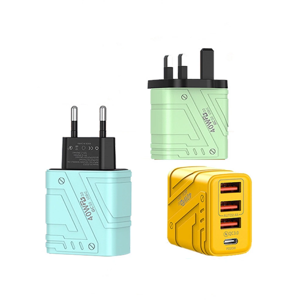 New Design Fashion High Quality Mobile Phone Charger Suitable UK USA EU Wall Adapter Plug 20w 40w 60w Fast Charger for iphone