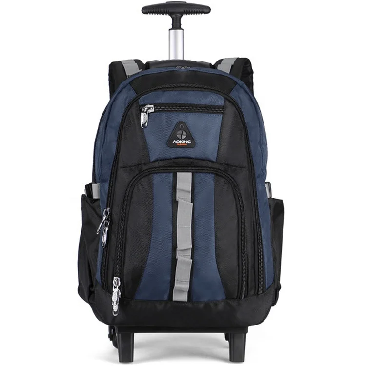 Aoking classic design high capacity mochilas escolares con ruedas durable trolley backpack