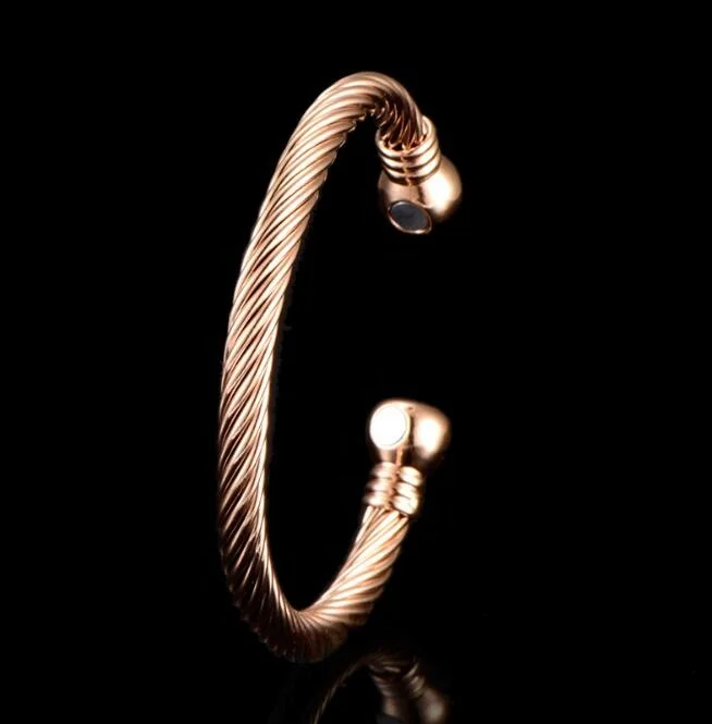 New fashion healthy saudi gold copper wire magnetic therapy bracelet