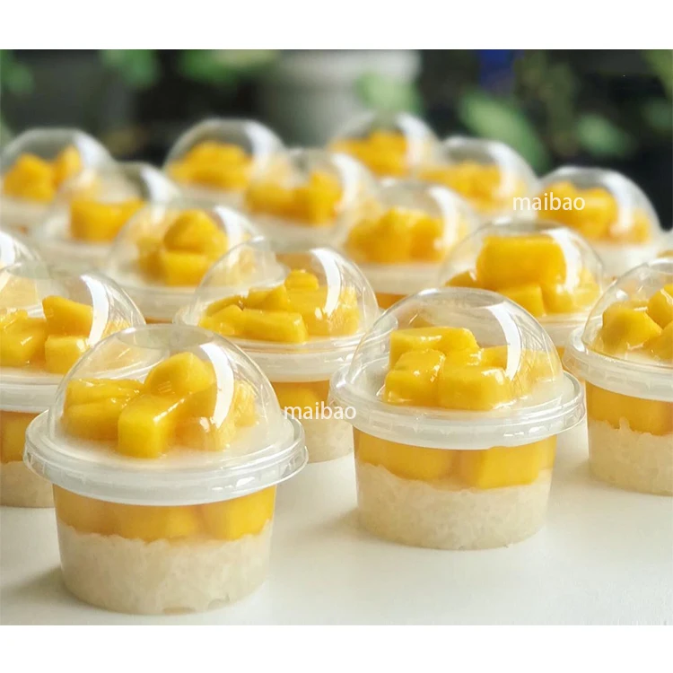 200ml Parfait Clear Plastic Sweet Yogurt Cups Fruit Pudding Tiramisu Dessert Cups With Lids Custom PP PET Plastic Ice Cream Cups