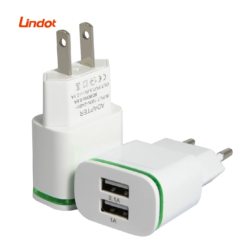 
Best seller amazon Free shipping Euro Plug or USA 2.1A home charger for mobile phone 