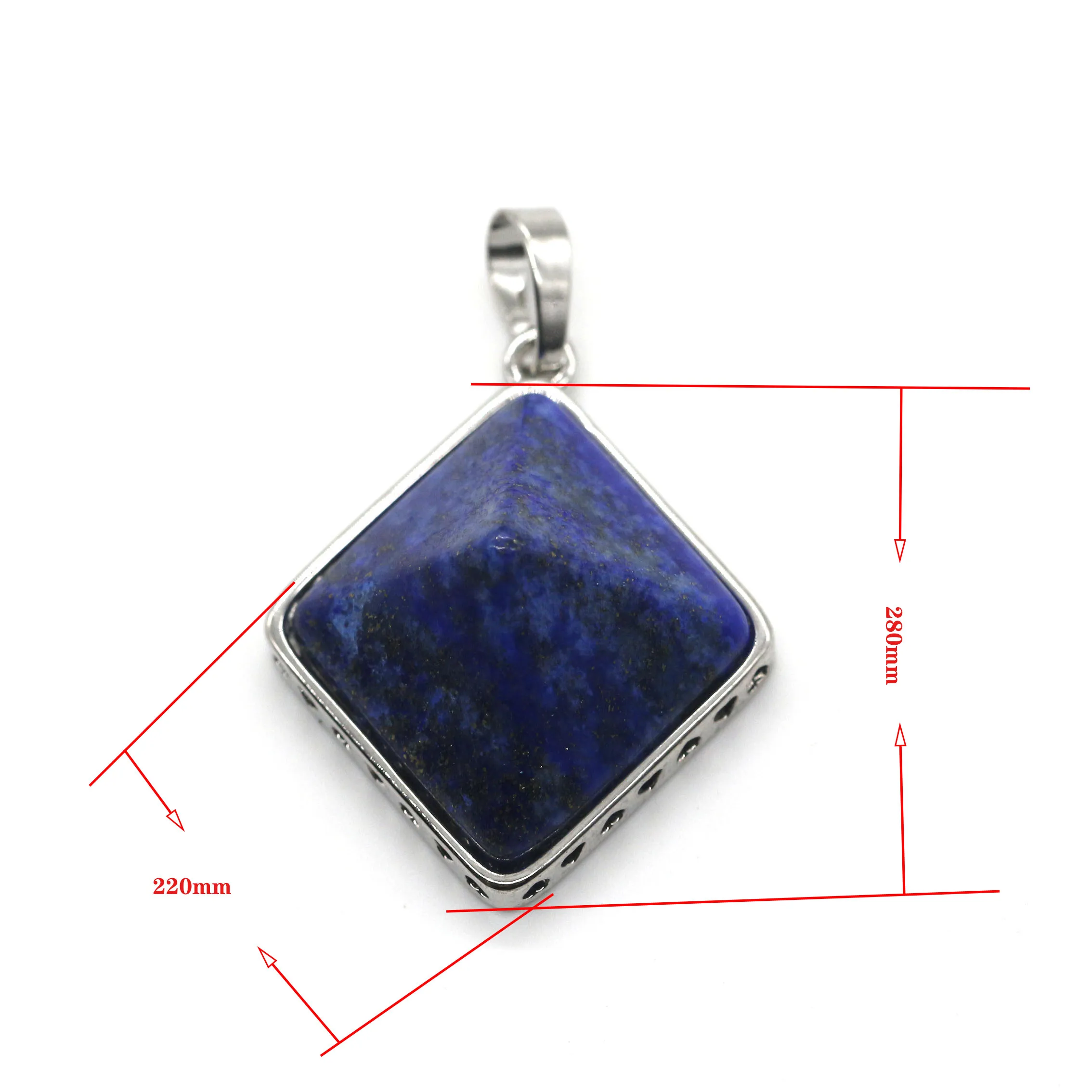 Wholesale Natural lapis lazuli malachite tiger eye stone beads Pyramid shape pendant charm for jewelry making
