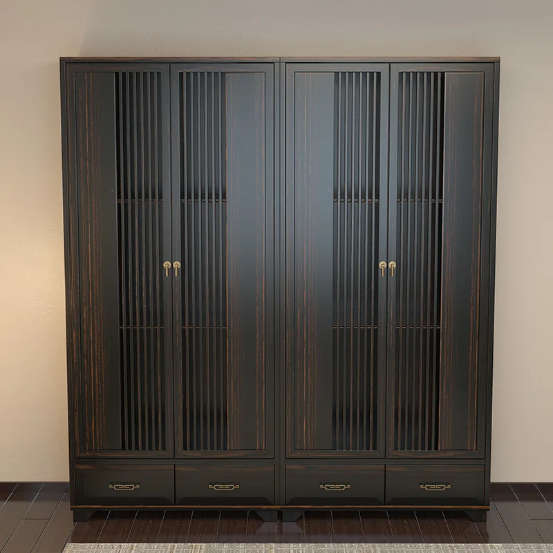 I439 China manufacturer directly sell classical style four doors wardrobe bedroom furniture solid wood wardrobe
