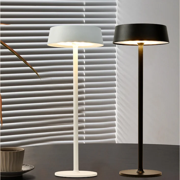 Nordic simple LED cordless table lamp rechargeable desk light hotel commercial bar table light touch dimming wireless lamp