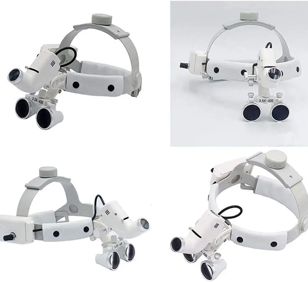 2.5X/3.5X Dental LED Surgery Headlight Loupe Headband Ent Specific Rechargeable 5W Cold LED Light Source Surgical Headlamp